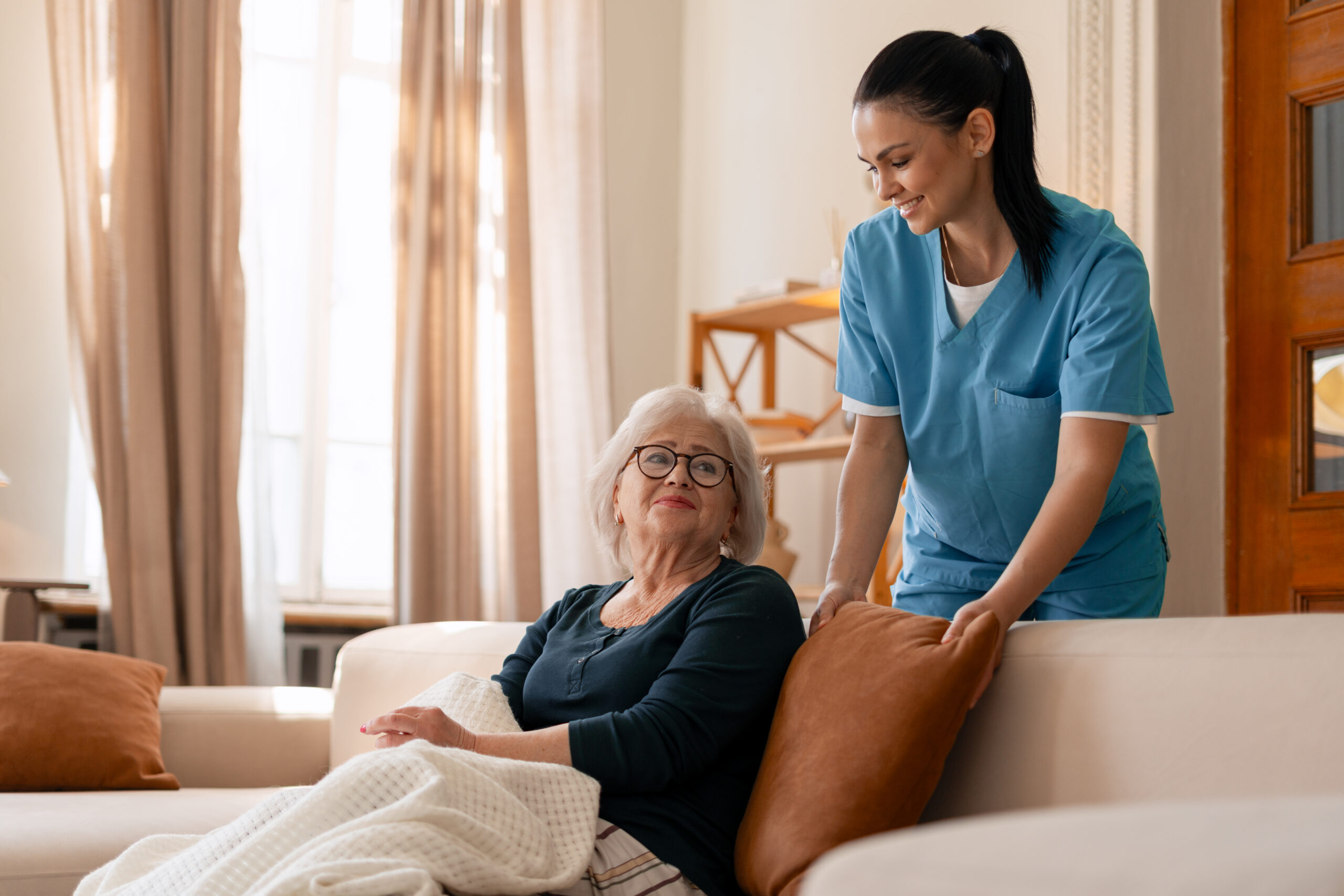 Companion Care in Spring Valley, NV Compassionate caregiver providing companion care in Spring Valley, NV, offering meaningful conversation, meal preparation, safety monitoring, errands, and companionship services for seniors at home through A Better Solution In Home Care.